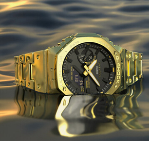 卡西欧发布闪闪发亮的黄金色全金属 G-SHOCK